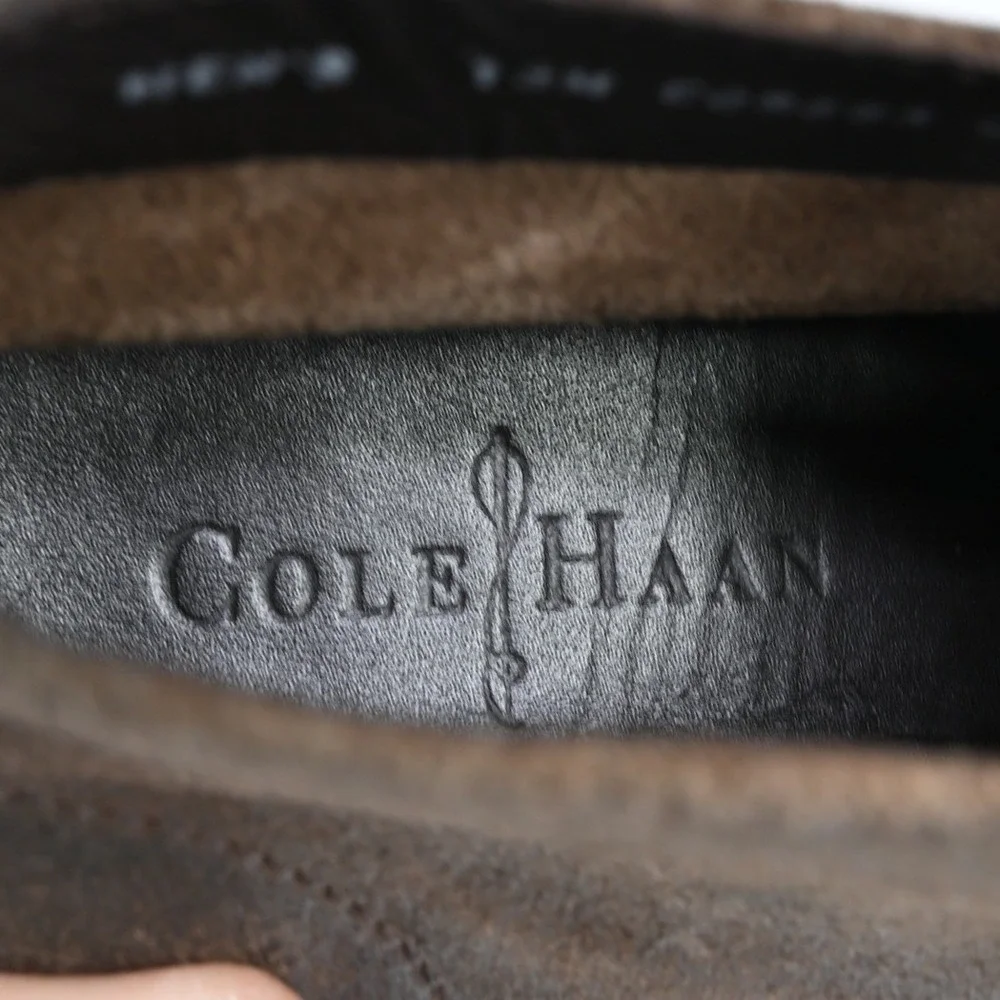 Cole Haan Mens Brown Suede Chukka Boots Red Laces Contrast Sole Size 13M